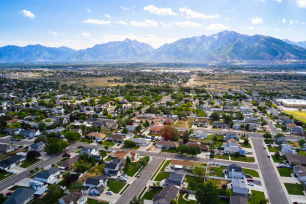 Aerial view suburban Utah