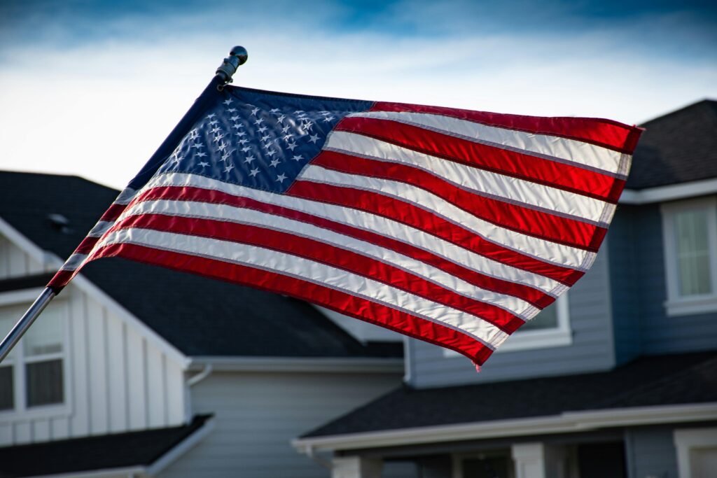 flag on new home